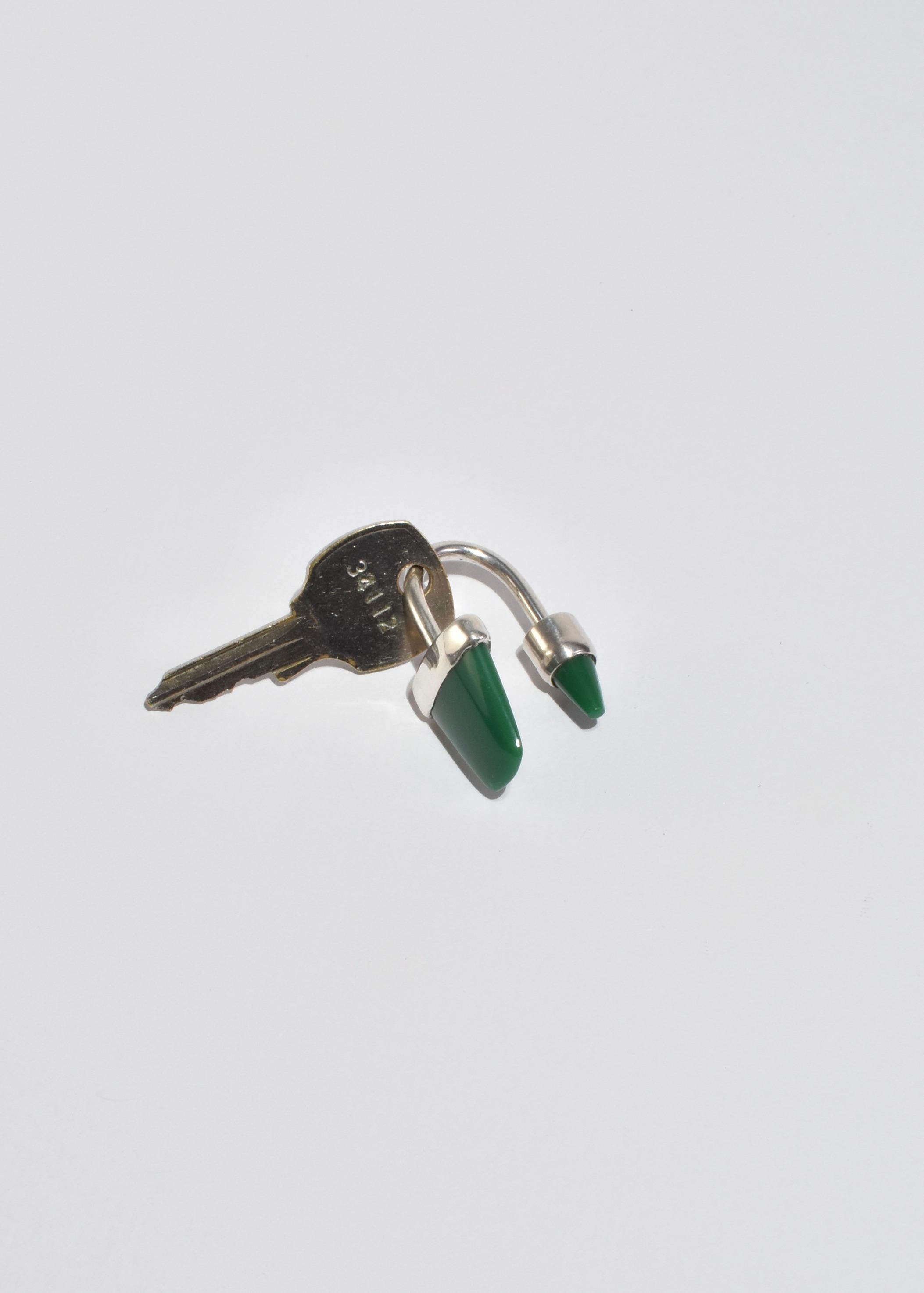 Anello portachiavi in onice verde in vendita 1