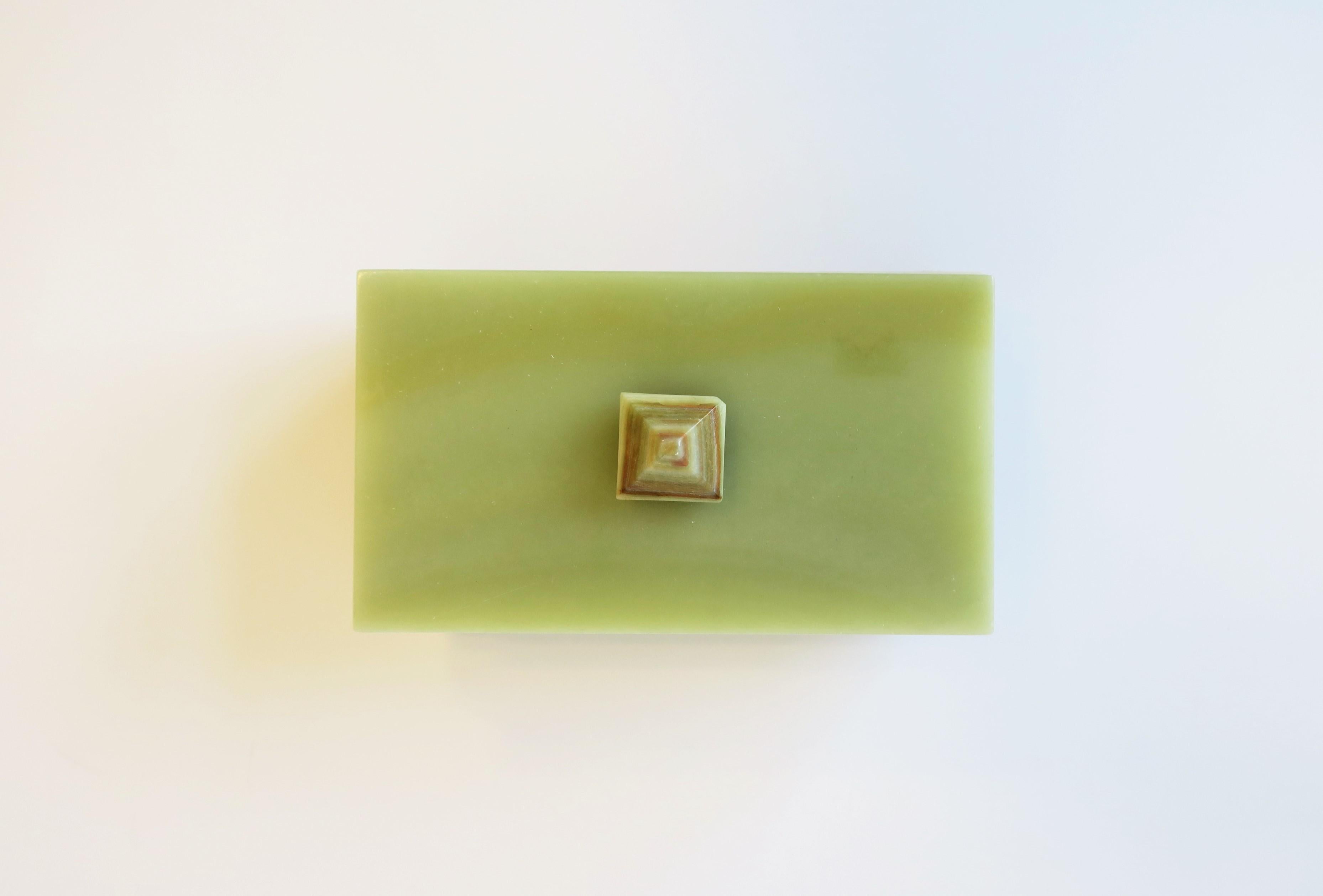 20th Century Green Onyx Marble Jewelry or Decorative Box