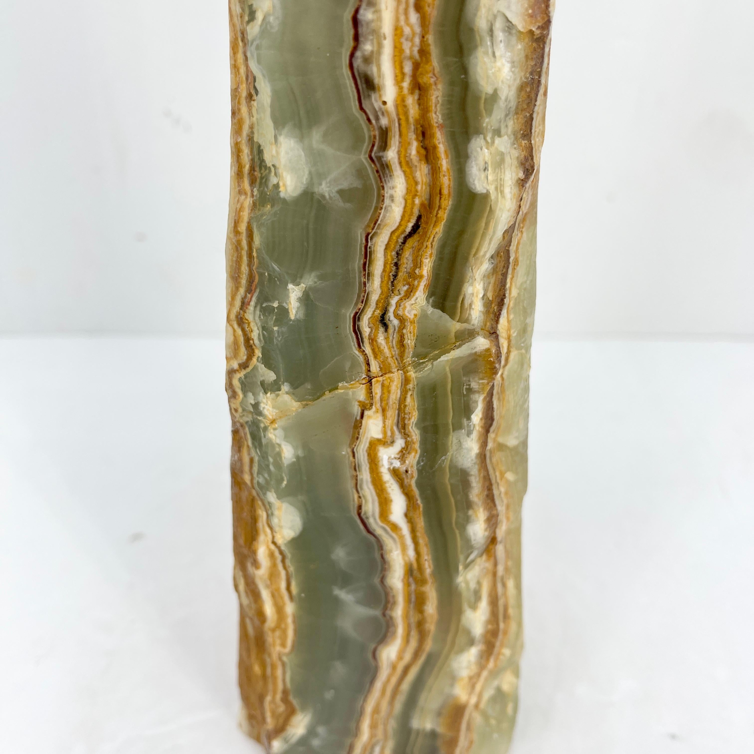 Green Onyx Obelisk With Natural Rough Edge Finish 3
