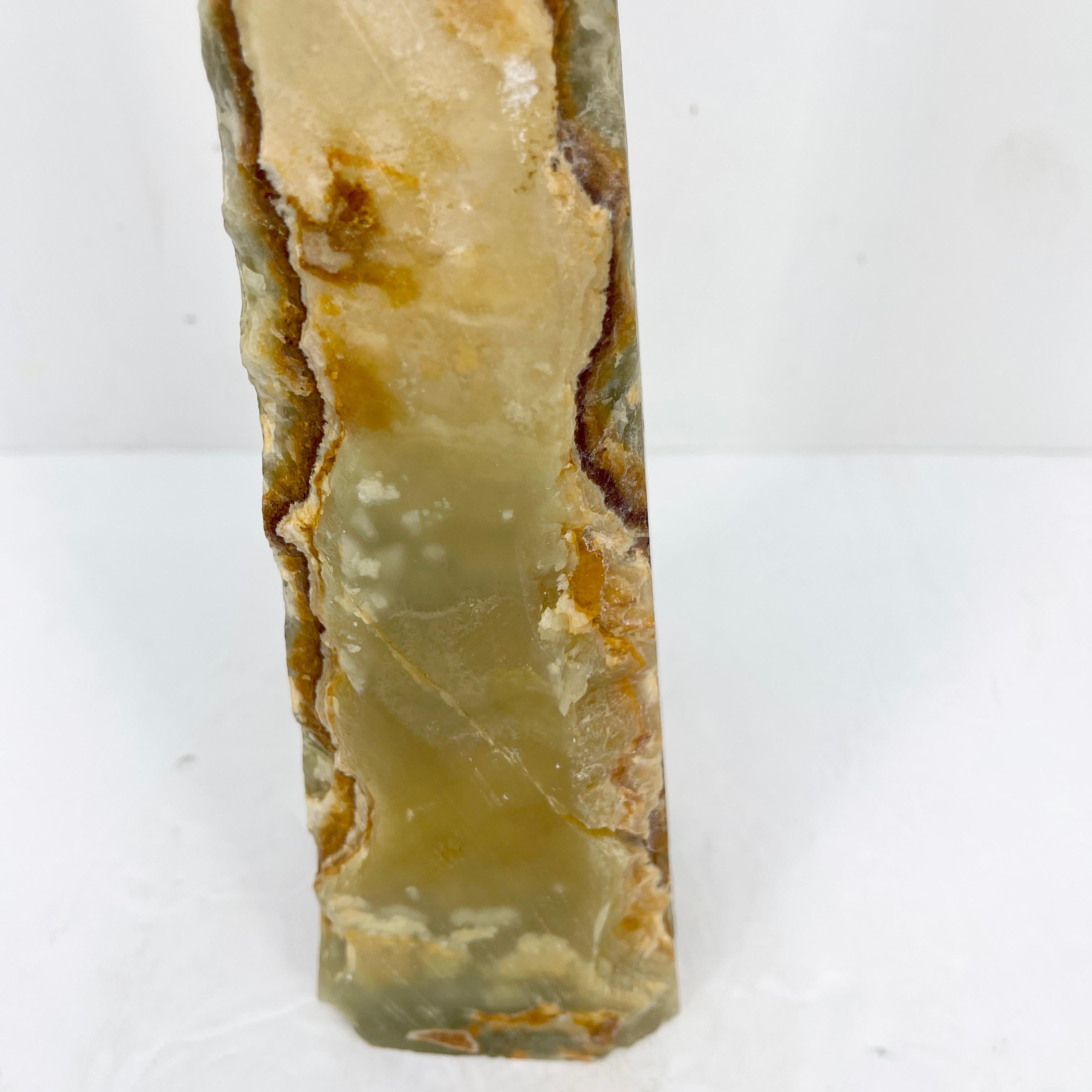 Green Onyx Obelisk With Natural Rough Edge Finish 4