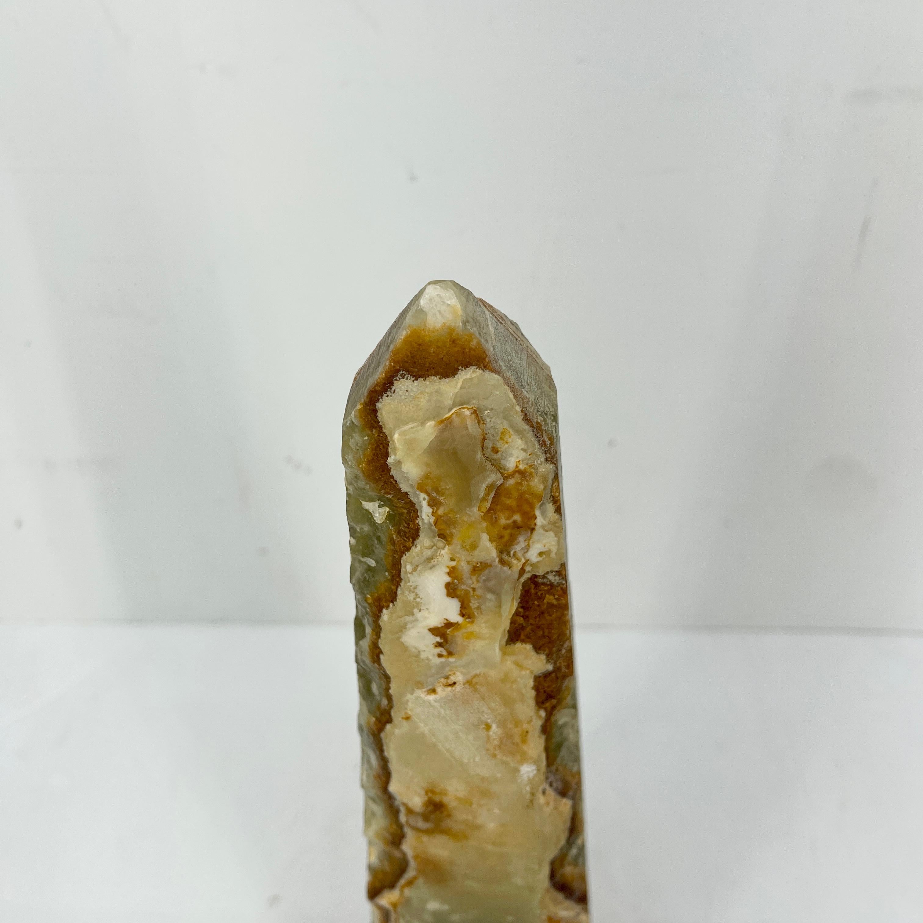 Green Onyx Obelisk With Natural Rough Edge Finish 2