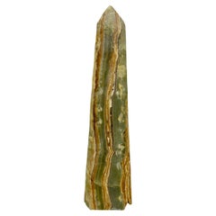 Green Onyx Obelisk With Natural Rough Edge Finish