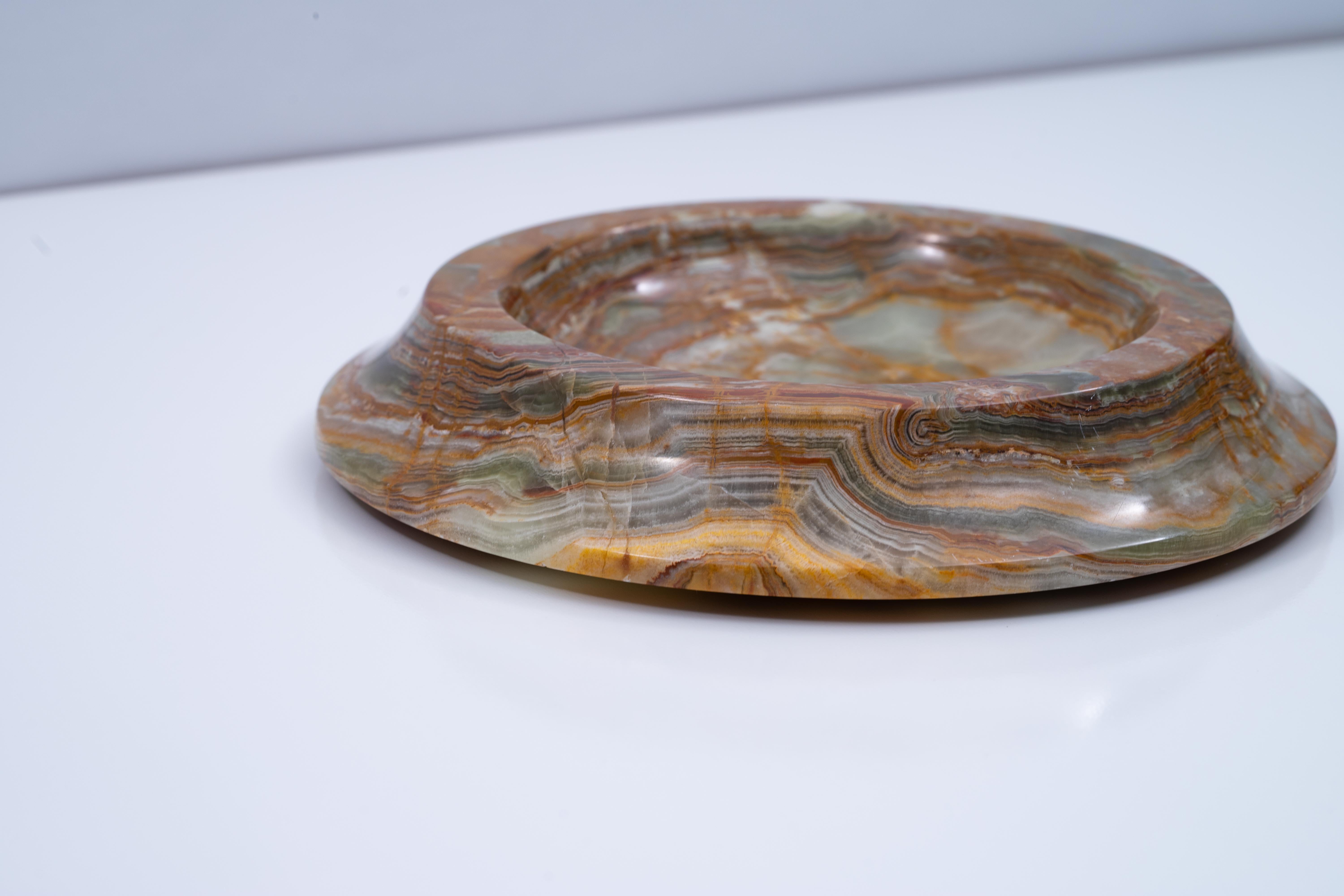 Green Onyx Prototype Low Dish by Angelo Mangiarotti, circa 1970 In Good Condition For Sale In Los Angeles, CA