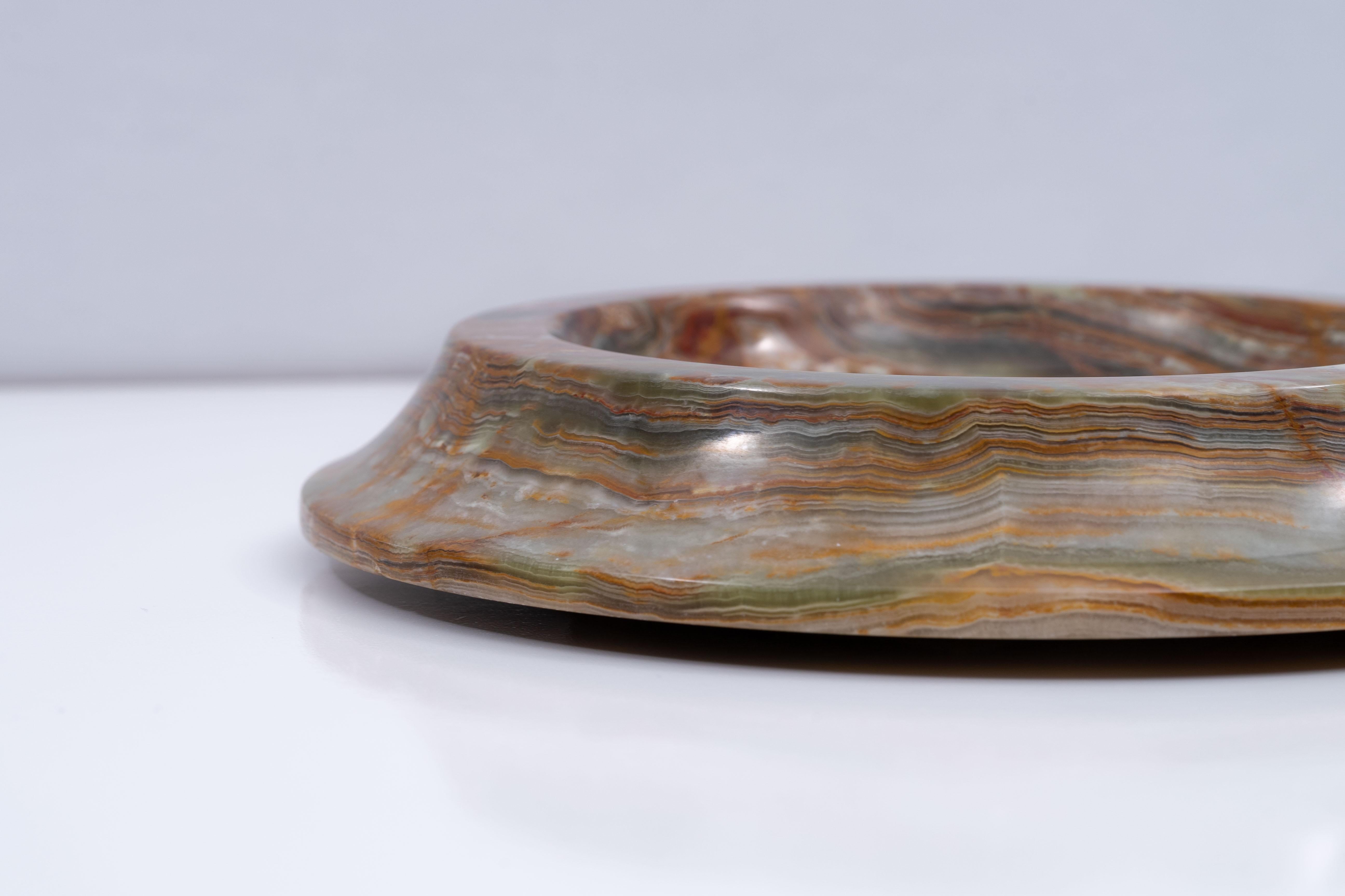 Late 20th Century Green Onyx Prototype Low Dish by Angelo Mangiarotti, circa 1970 For Sale