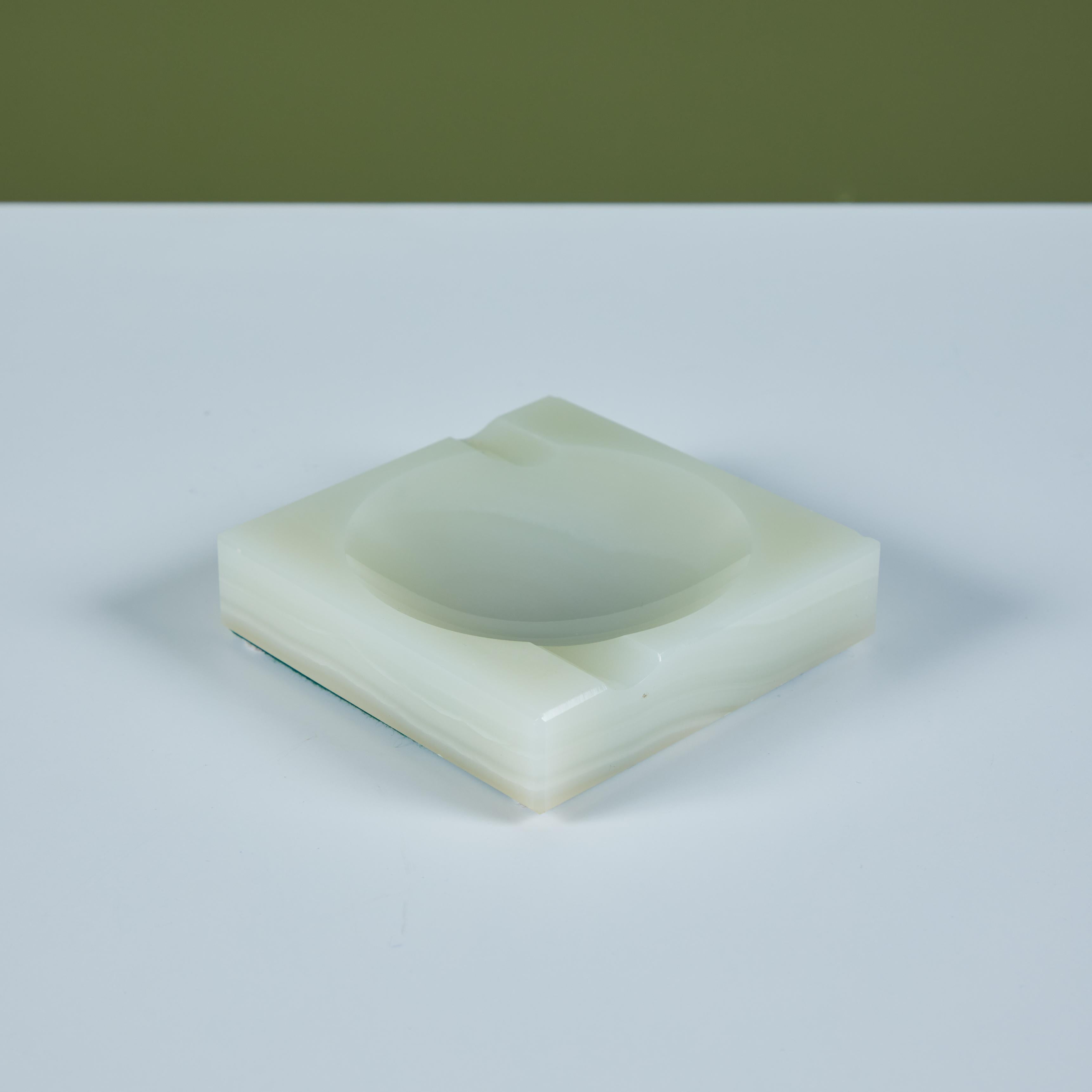 Green Onyx Square Ashtray For Sale 1
