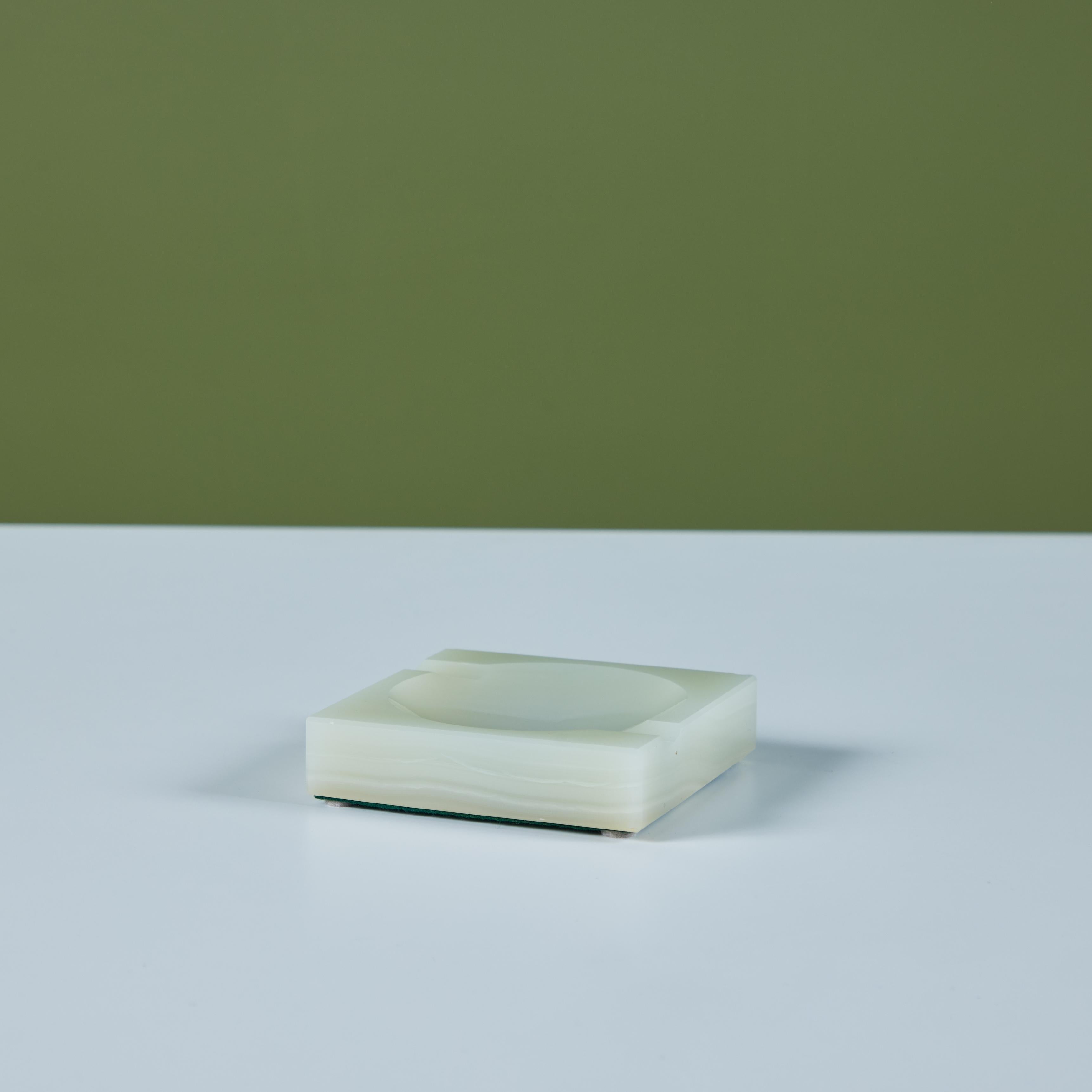 Green Onyx Square Ashtray For Sale 2