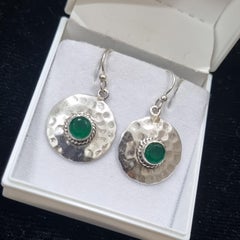 Green Onyx Sterling Silver Earrings