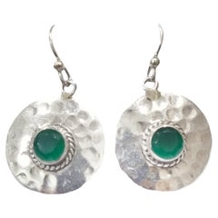 Green Onyx Sterling Silver Earrings