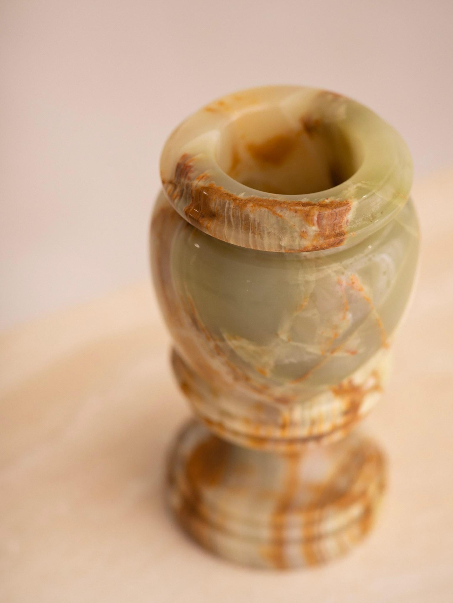 Neoclassical Green Onyx Vase