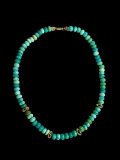 Green Opal and  Gold Necklace