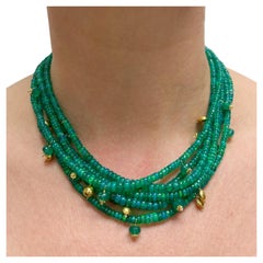 Collier multibrins 18 carats avec accents YG