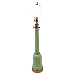 Vintage Green Opaline Glass Lamp
