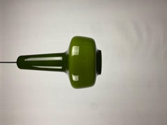 1 of 2 Green Opaline Glass pendant Lamp 'kreta' by Holmegaard by Jacob Bang