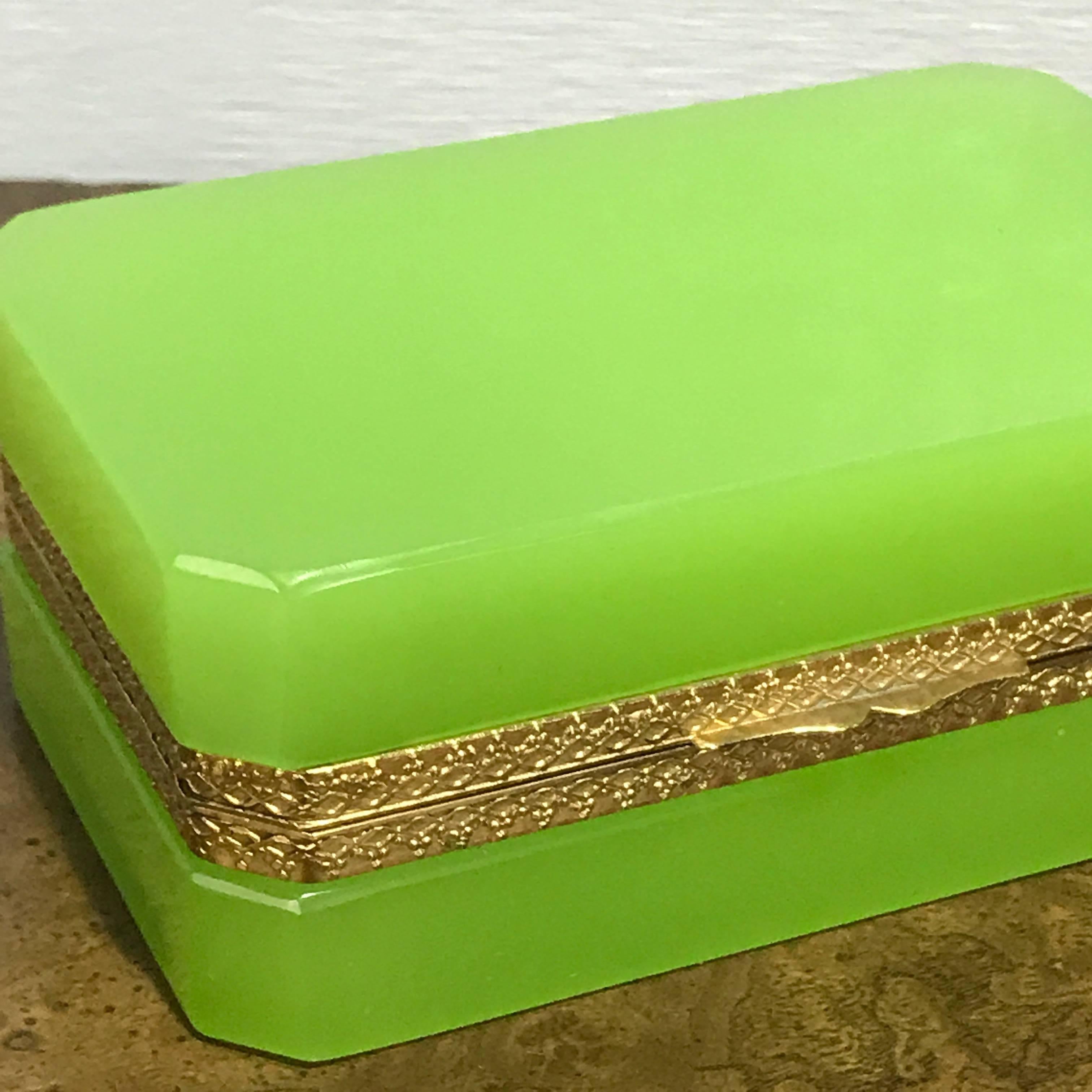 Green Opaline Ormolu-Mounted Box 3