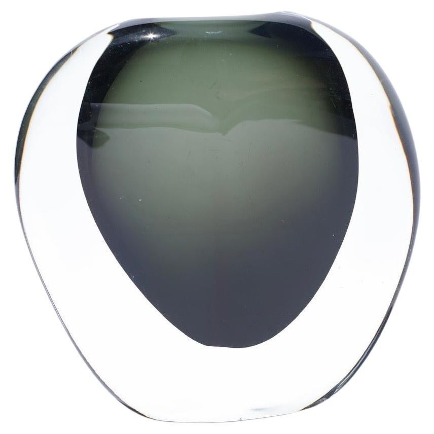 Green Orrefors Crystal Glass Vase, Sweden, 1950