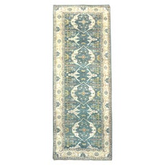 Tapis de galerie Oushak vert