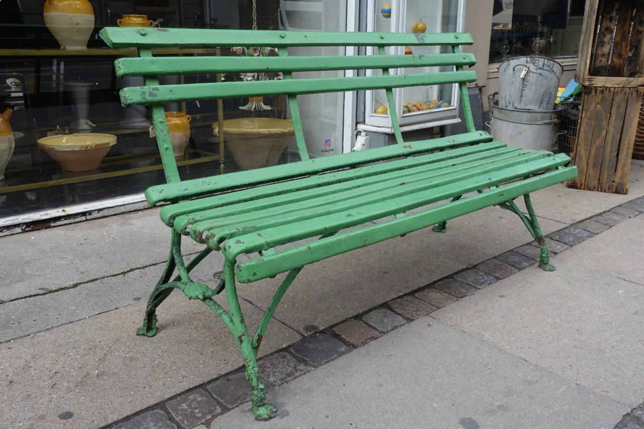 French Green Outdoor Bench Arras, France, 1880-1900