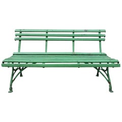 Green Outdoor Bench Arras, France, 1880-1900