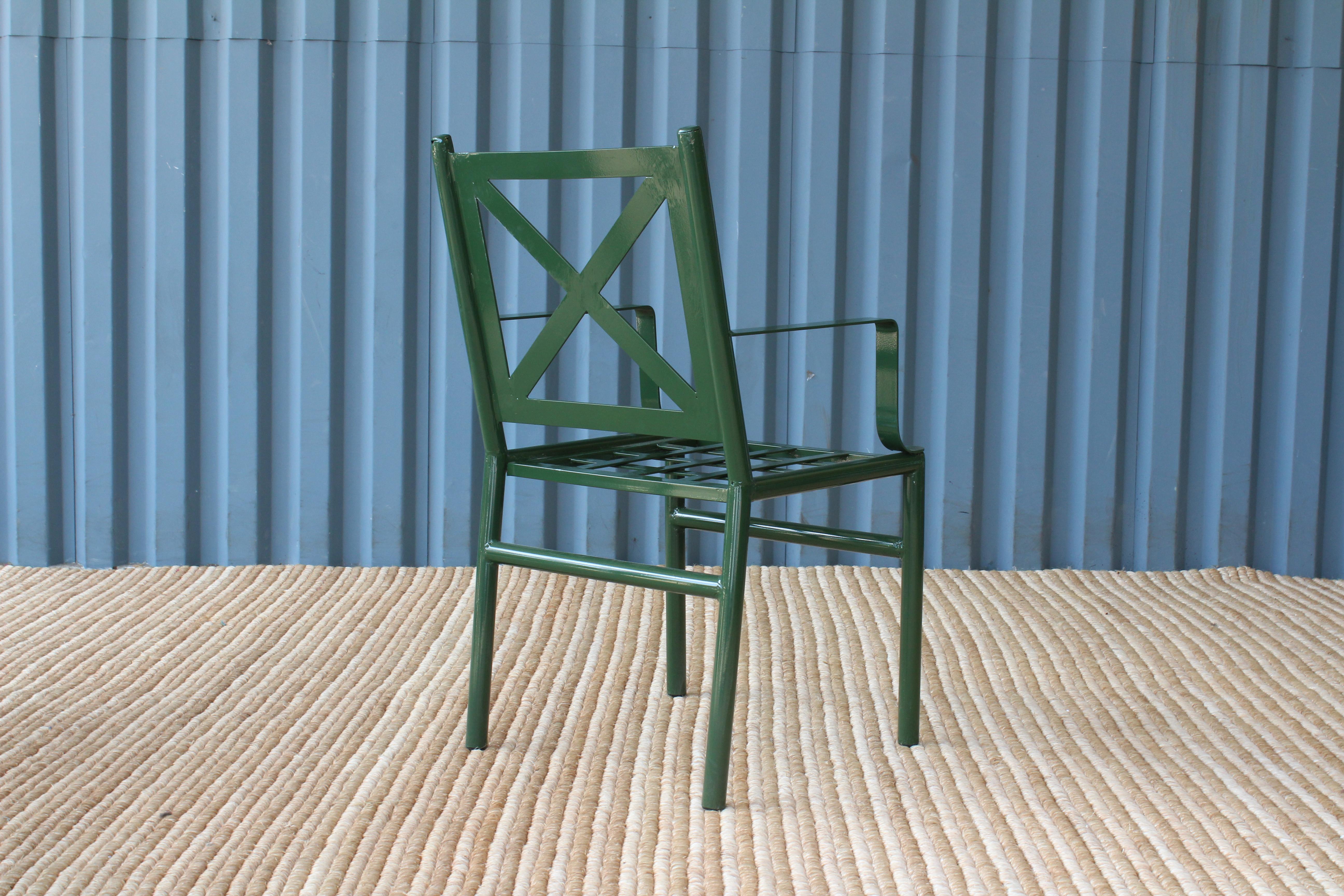 Green Outdoor Metal Patio Chairs, 16 Available 2