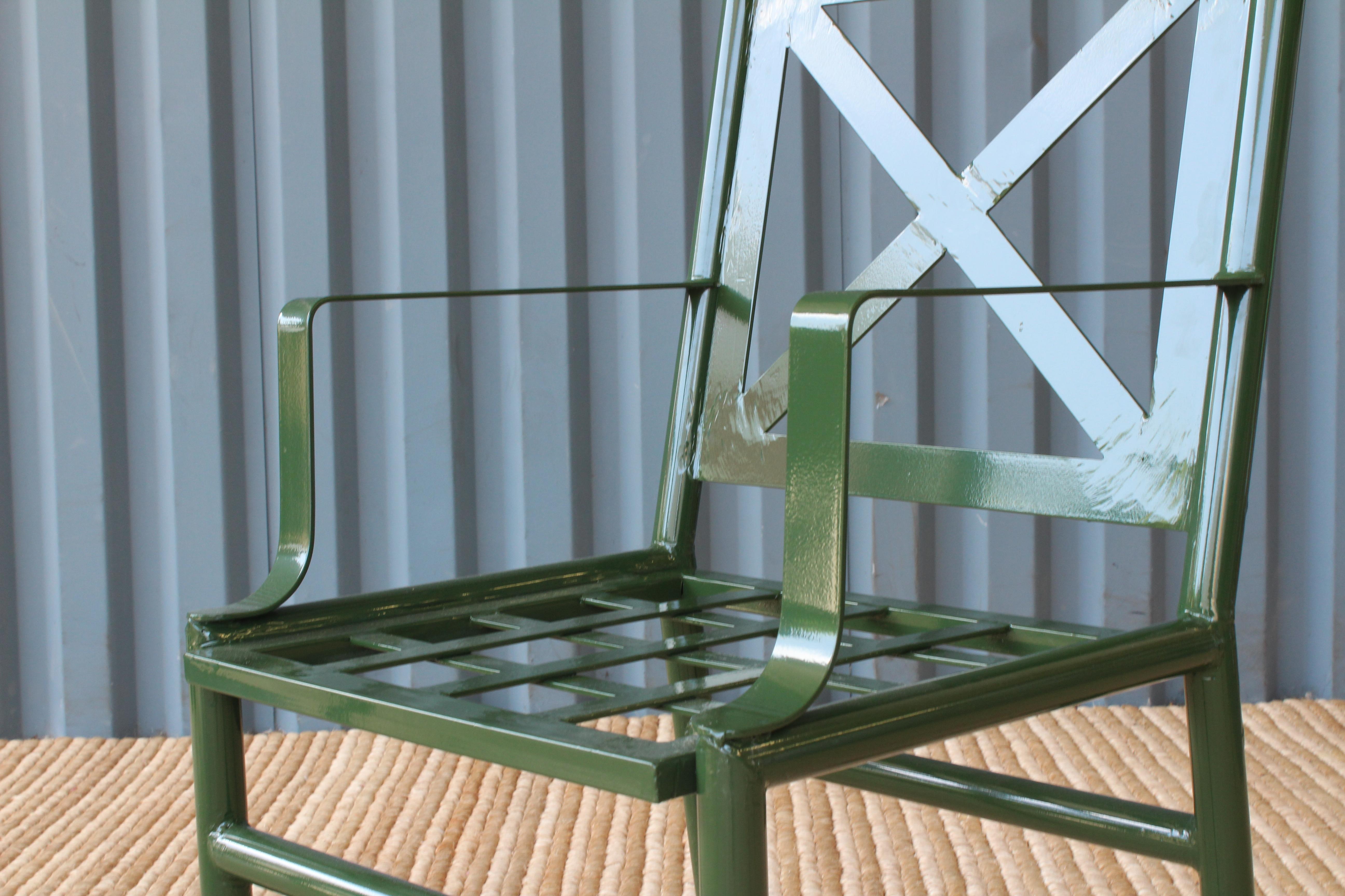 Green Outdoor Metal Patio Chairs, 16 Available 4
