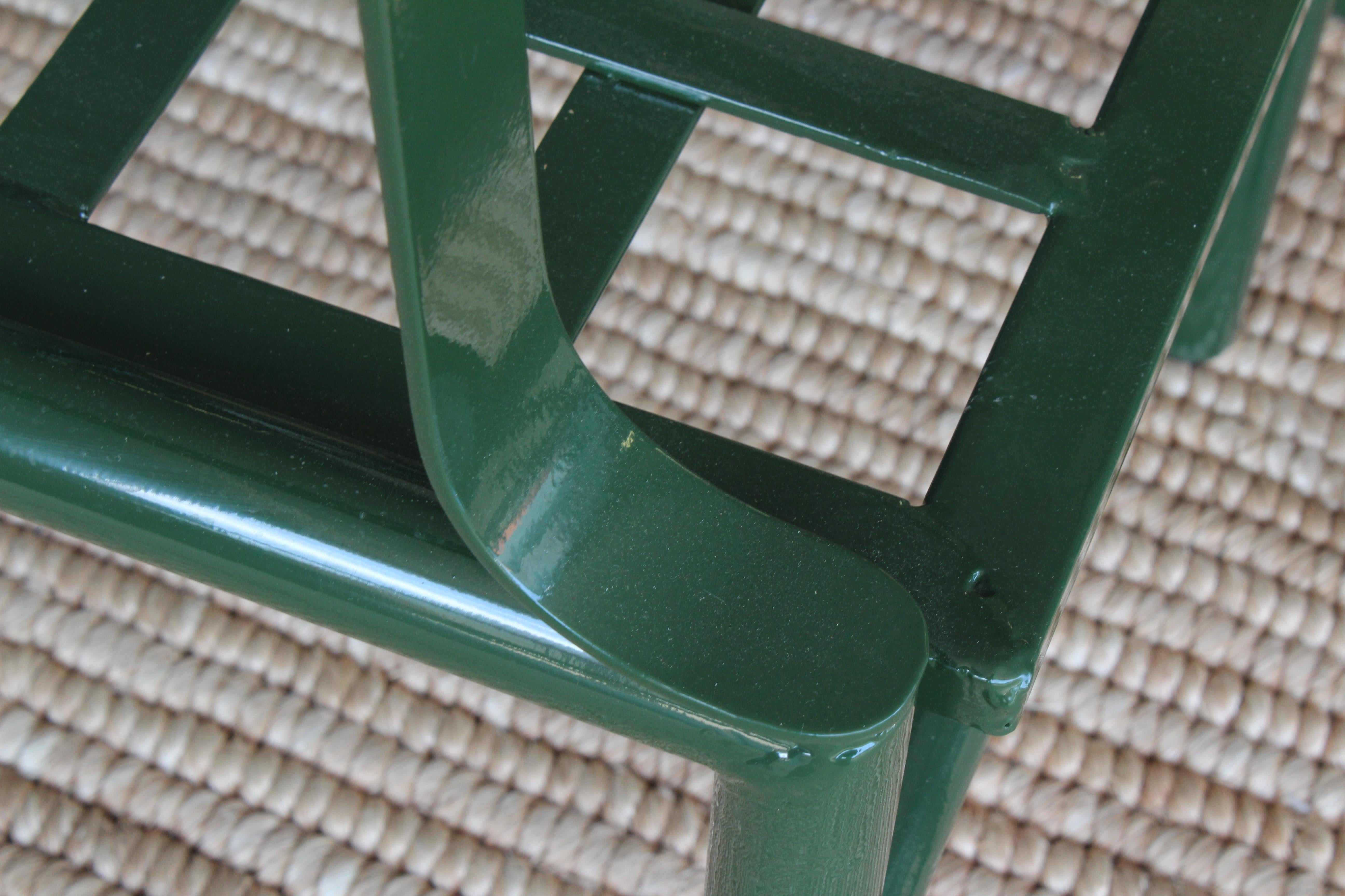 French Green Outdoor Metal Patio Chairs, 16 Available