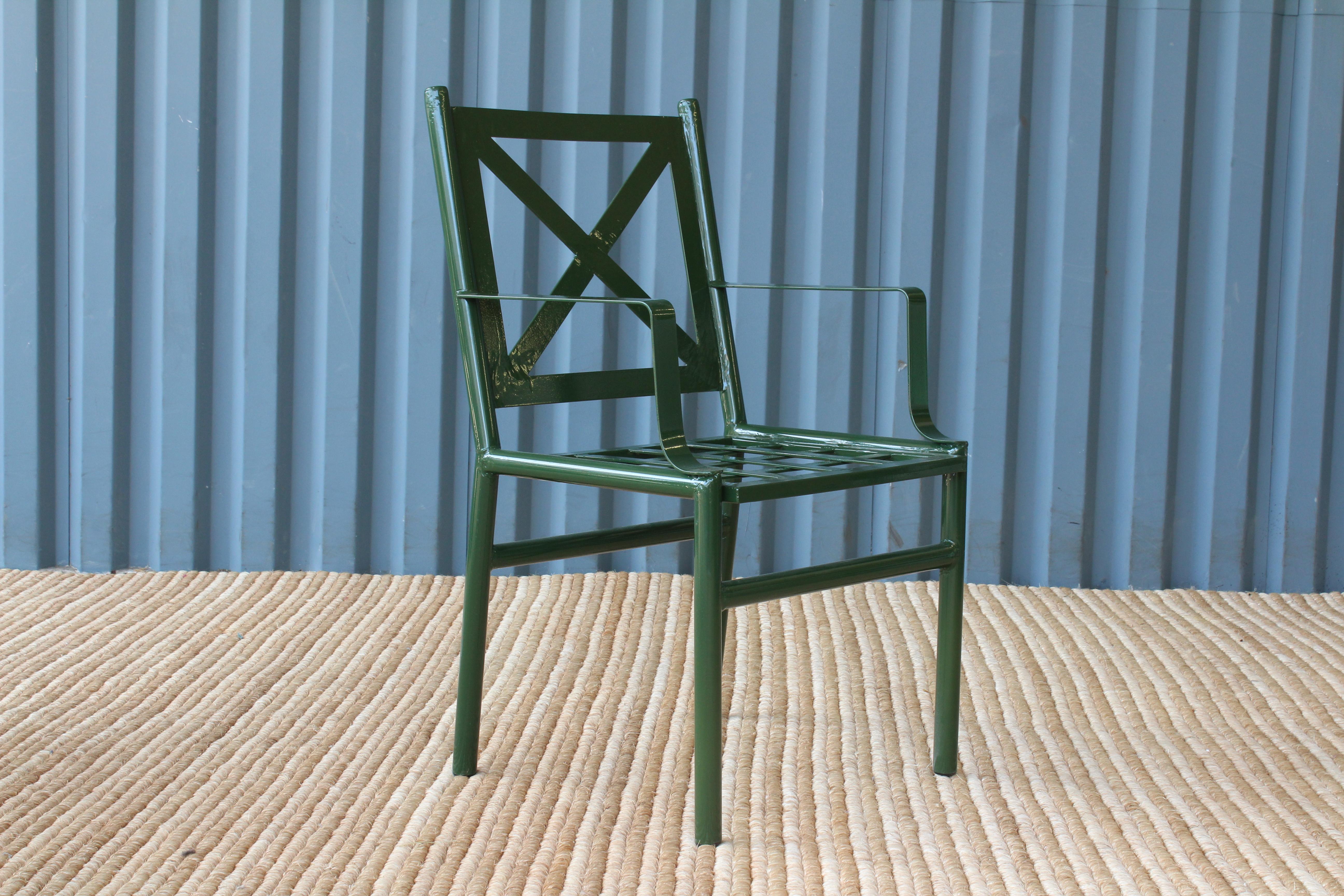 Late 20th Century Green Outdoor Metal Patio Chairs, 16 Available