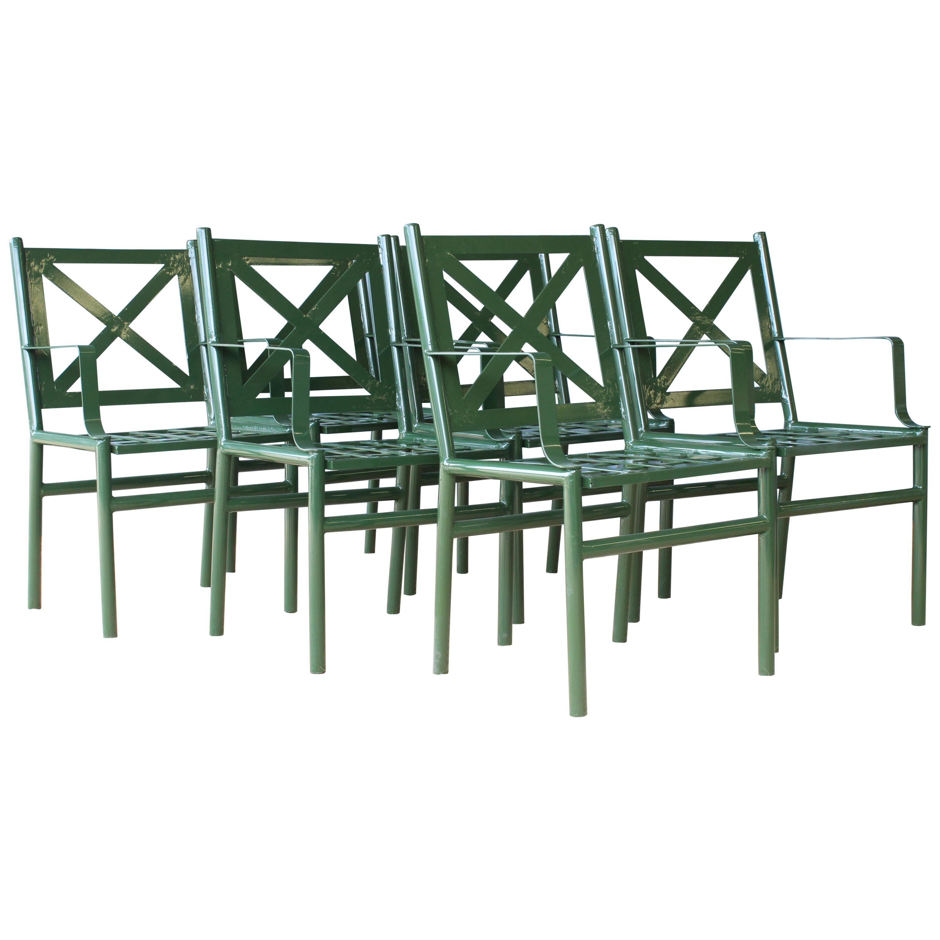 Green Outdoor Metal Patio Chairs, 16 Available
