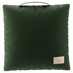 Green Outdoor Throw Pillow, Modern Waterproof Square Cushion Decor Handle