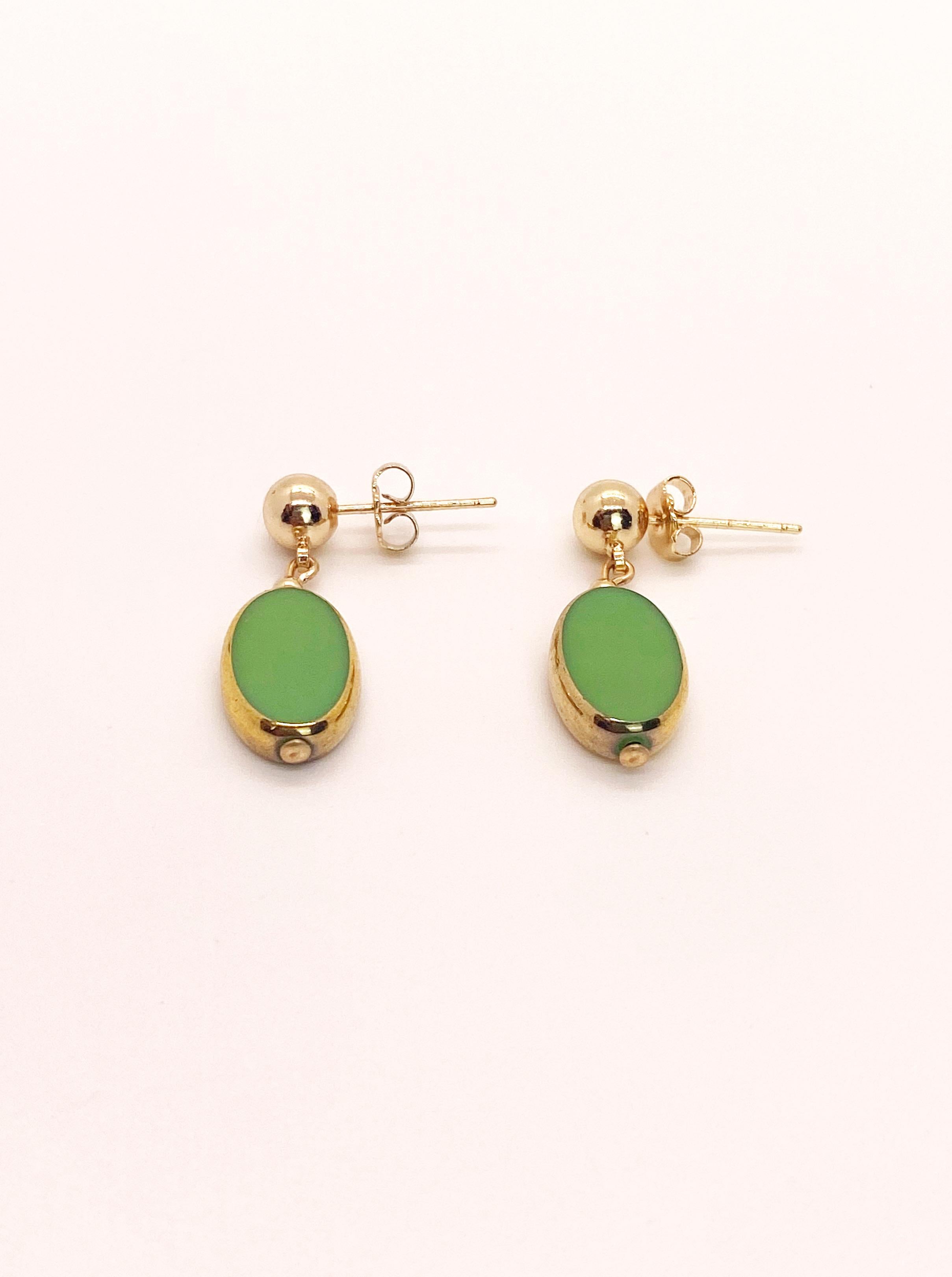 antique green earrings