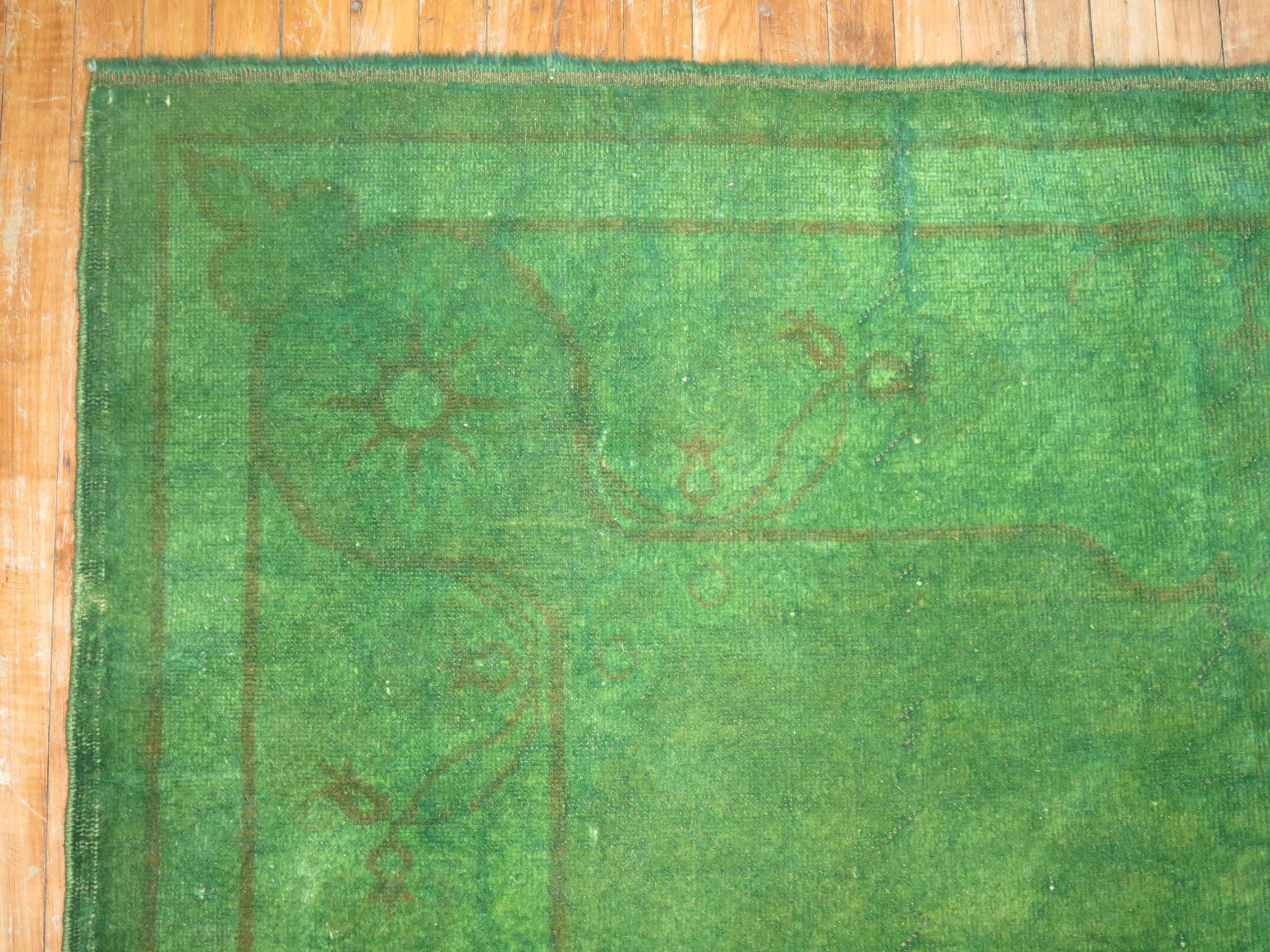Futurist Green OverDyed Turkish Rug