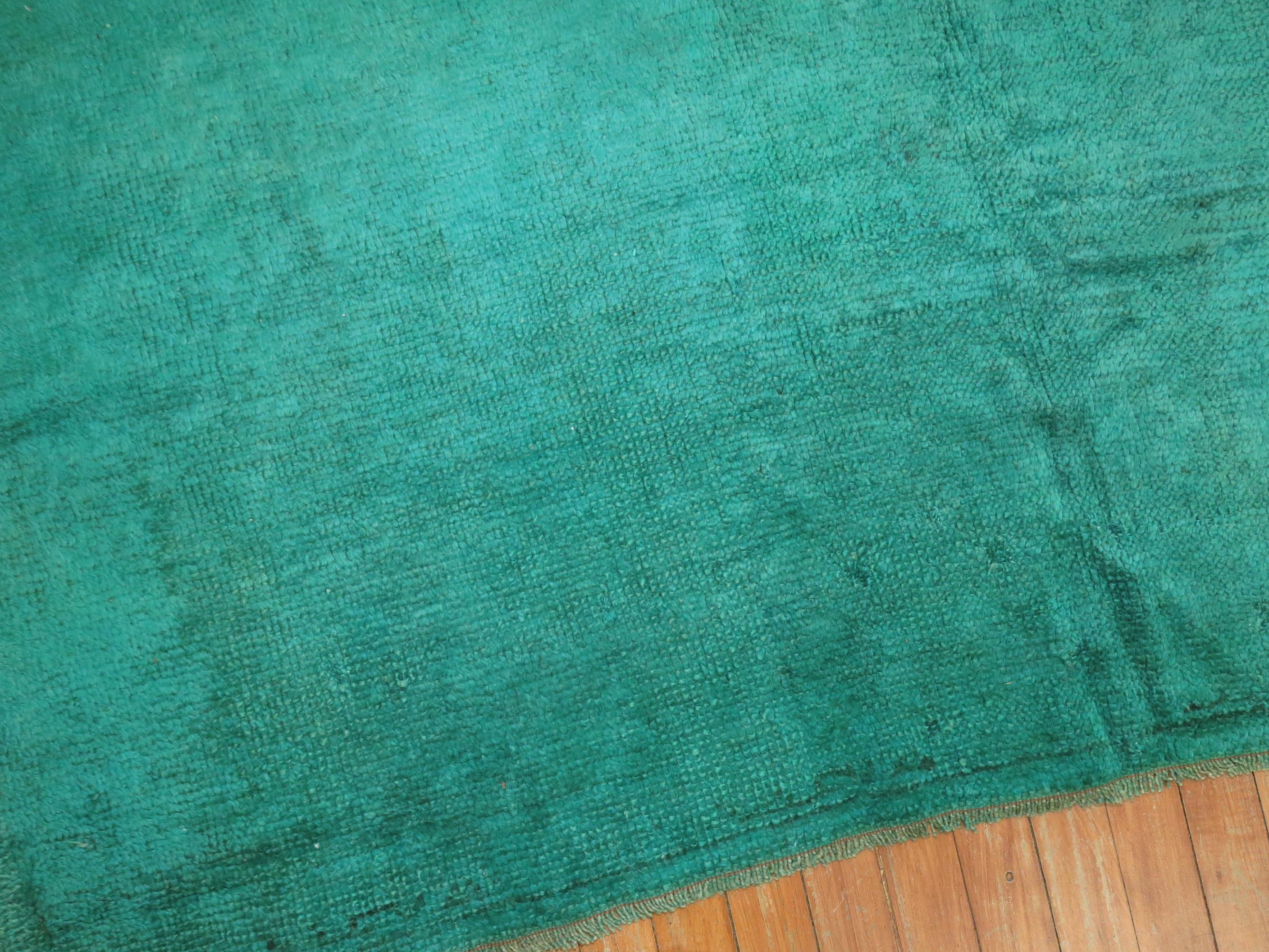 Turkish Green Over-Dyed Angora Oushak Square Rug