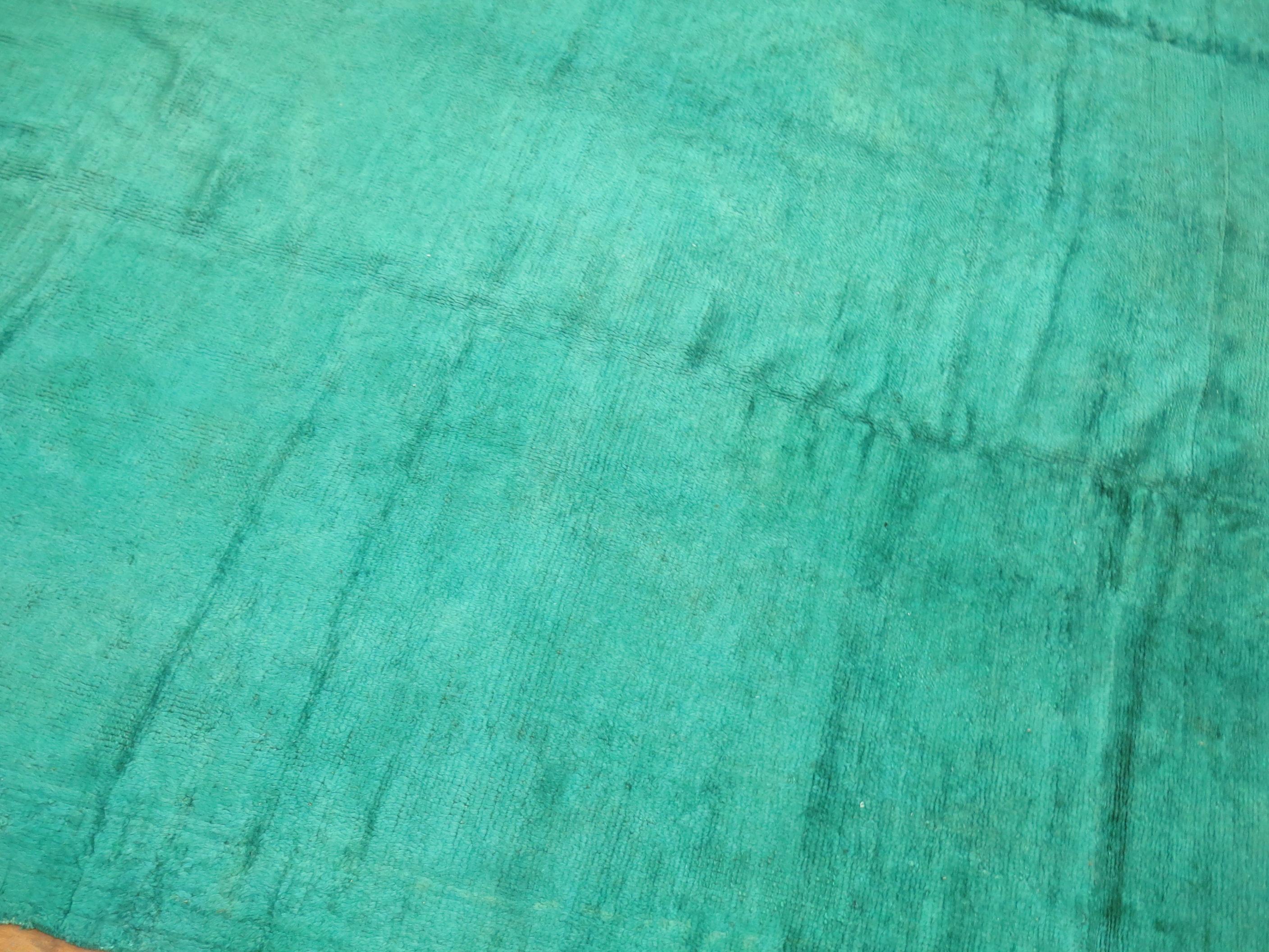 Wool Green Over-Dyed Angora Oushak Square Rug