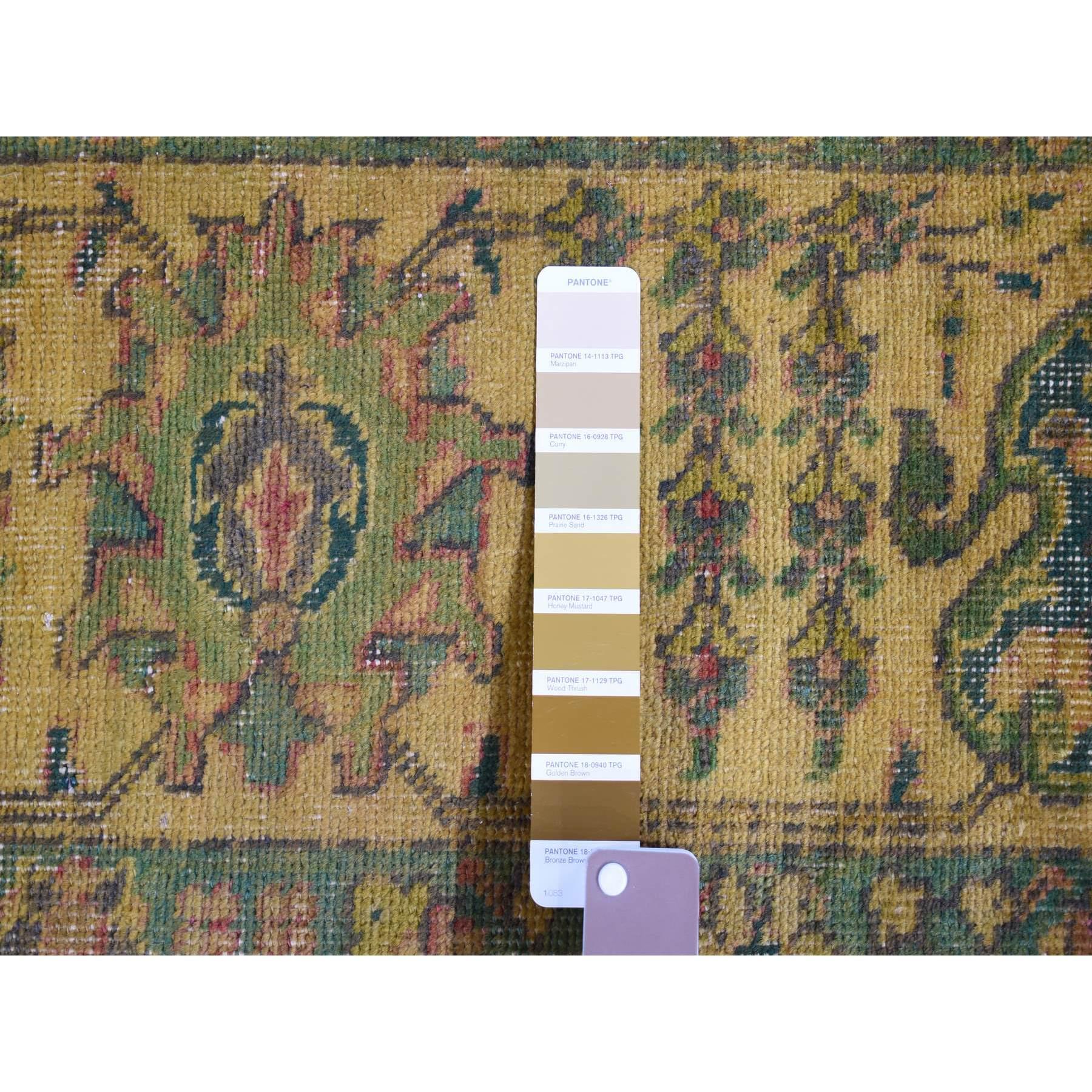 Persischer, handgeknüpfter, überzogener Patchwork-Teppich aus reiner Wolle in Grün im Angebot 2