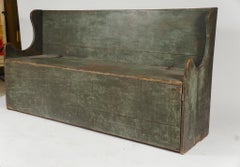 Green Painted 19th Century Settle