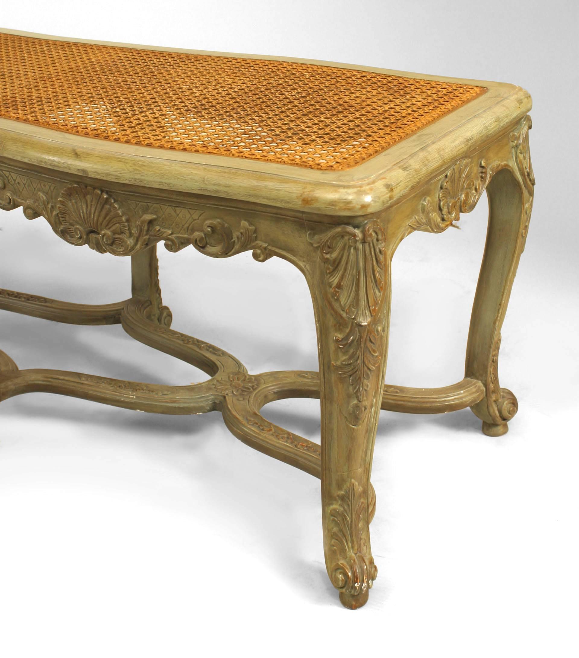 Regency French Regence Style Painted Bench For Sale