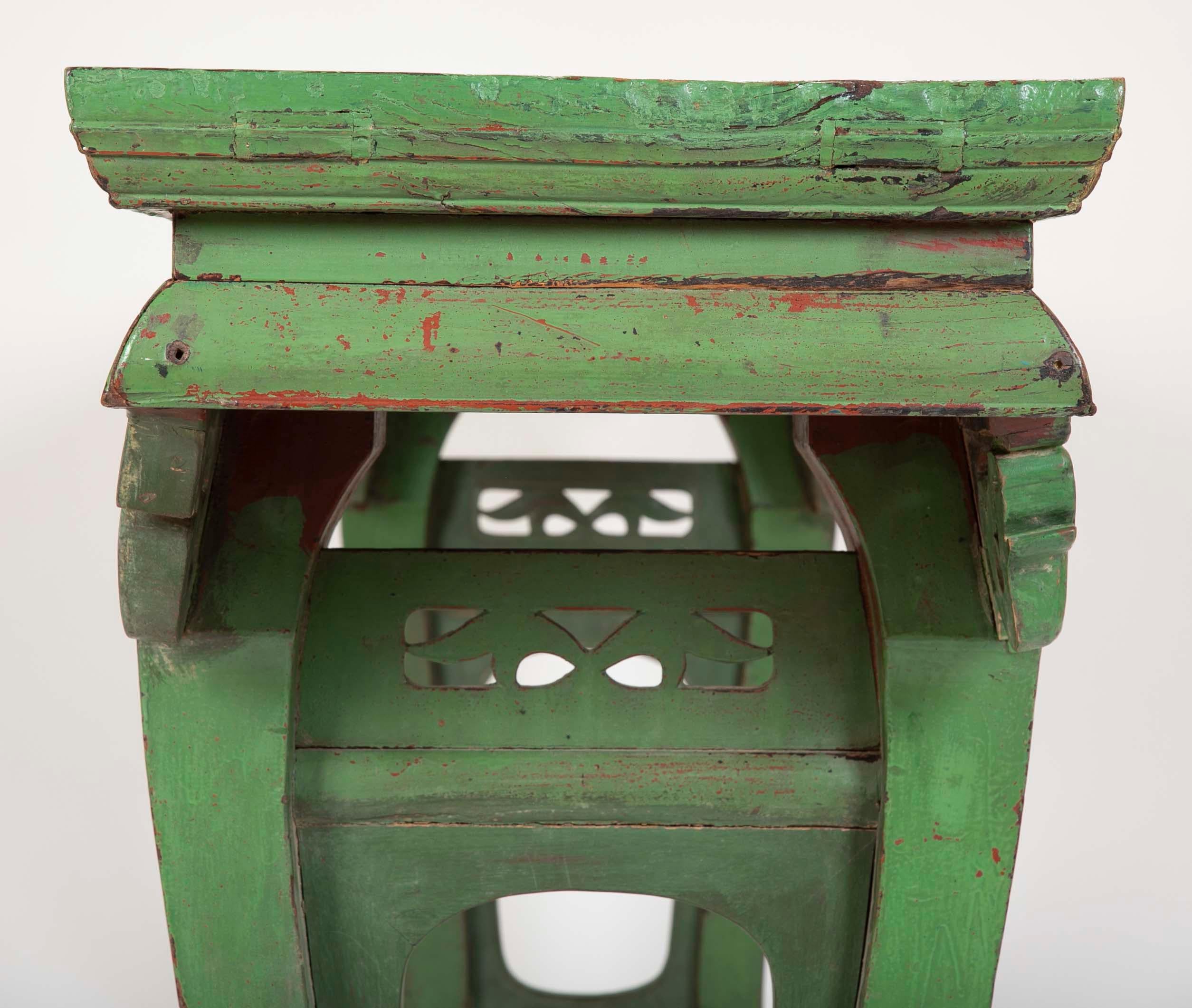 Green Painted Chinese Console Table, Large Scale 1