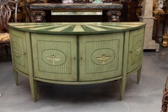 Green Painted Demilune in Neo-Classical Style, Pair available