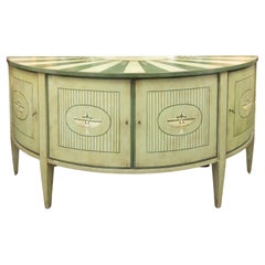 Green Painted Demilune in Neo-Classical Style, Pair available