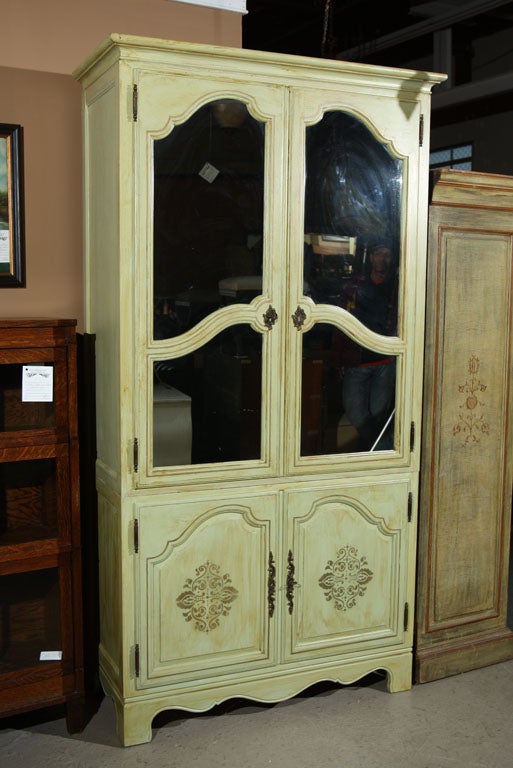 green painted armoire