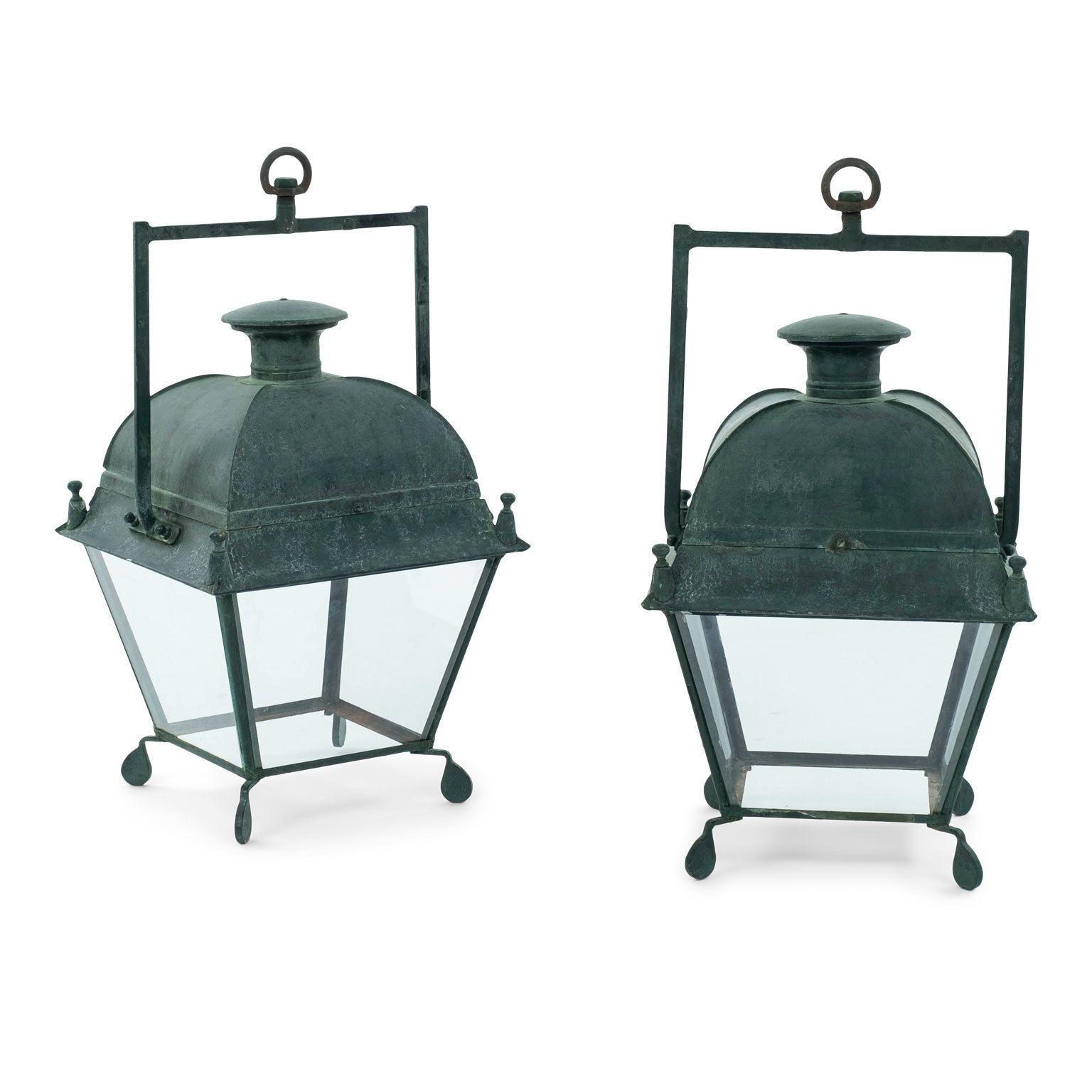 Green Painted French Tole Stable Lantern 3