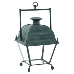 Green Painted French Tole Stable Lantern