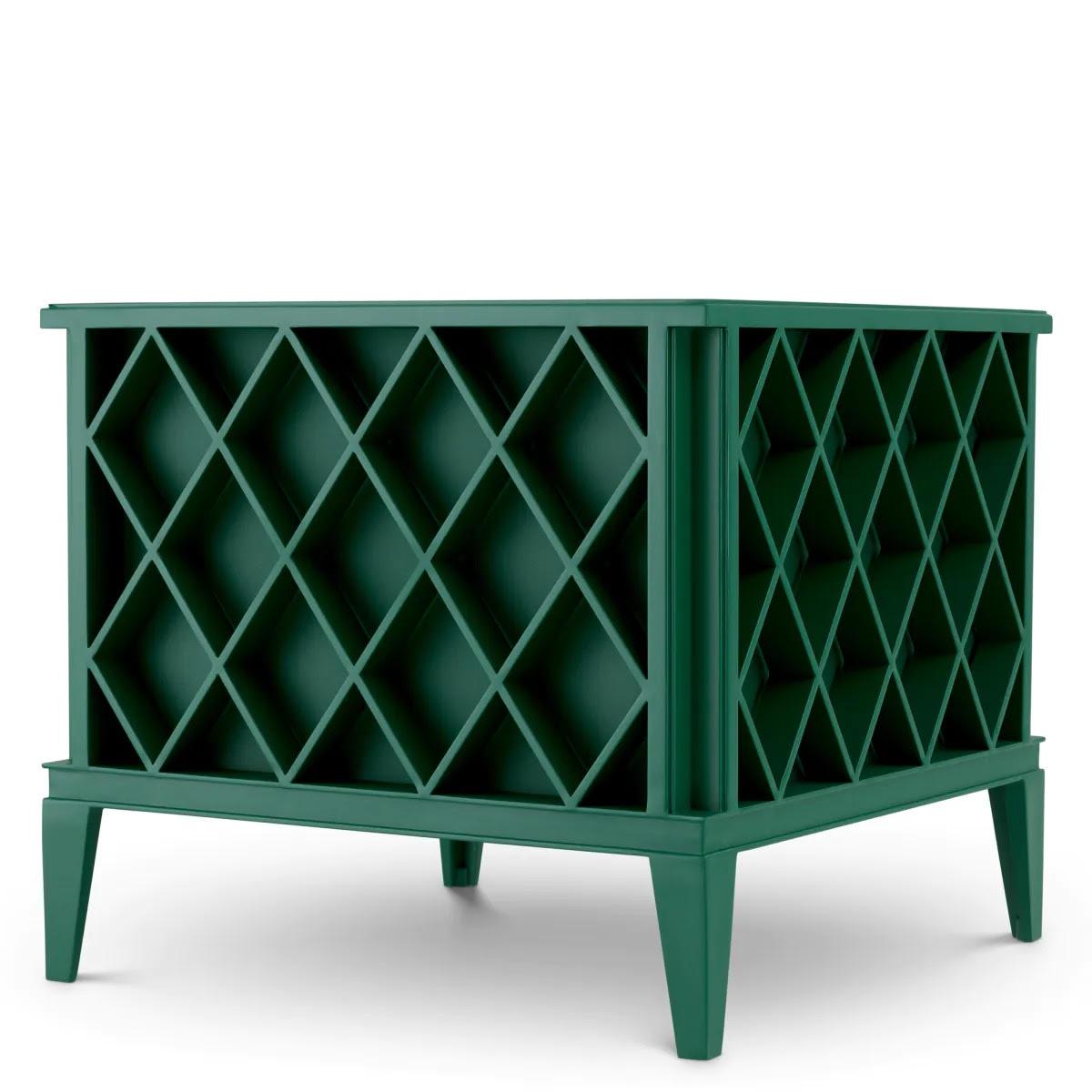 Modern Green Painted Metal Outdoor Planter, a Luxurious Design for your Outdoor Space. For Sale