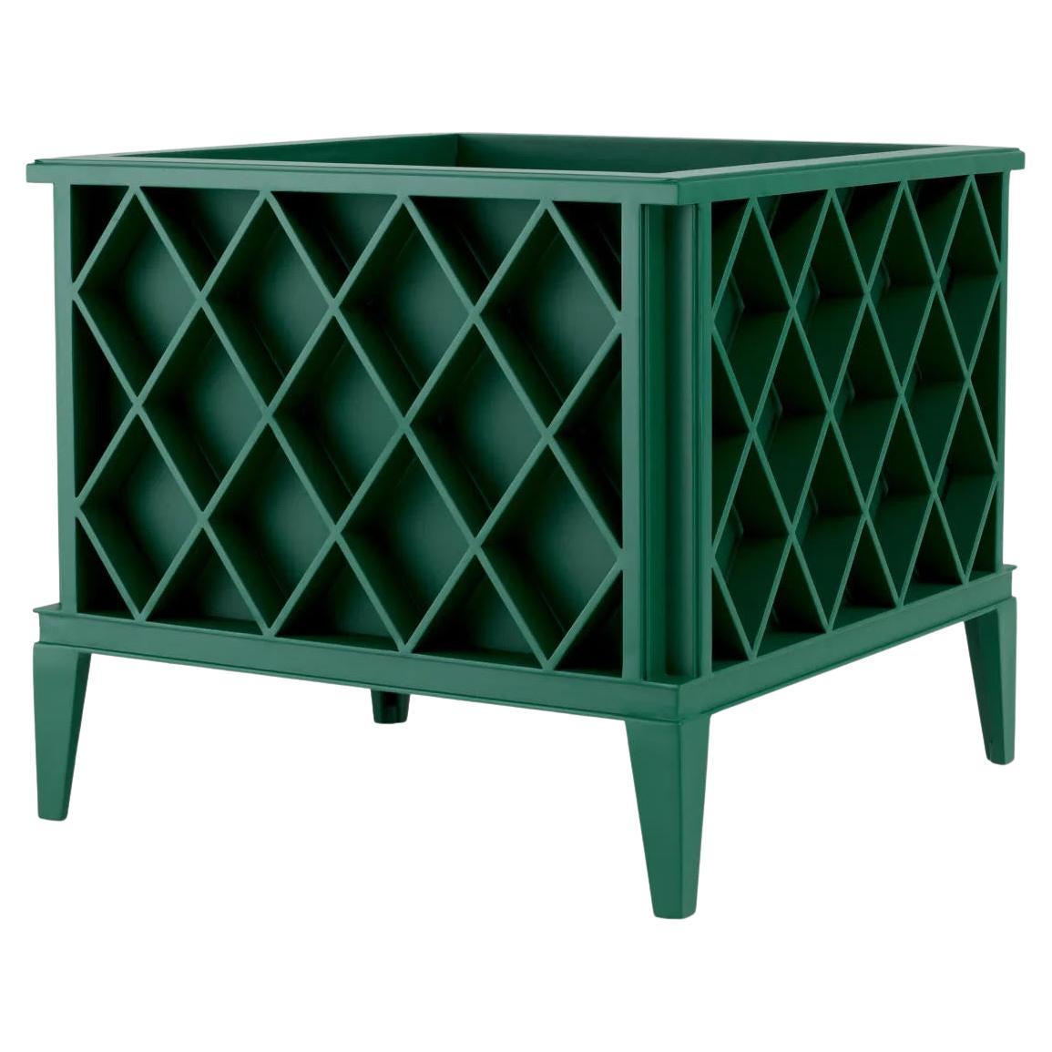 Green Painted Metal Outdoor Planter, a Luxurious Design for your Outdoor Space. For Sale