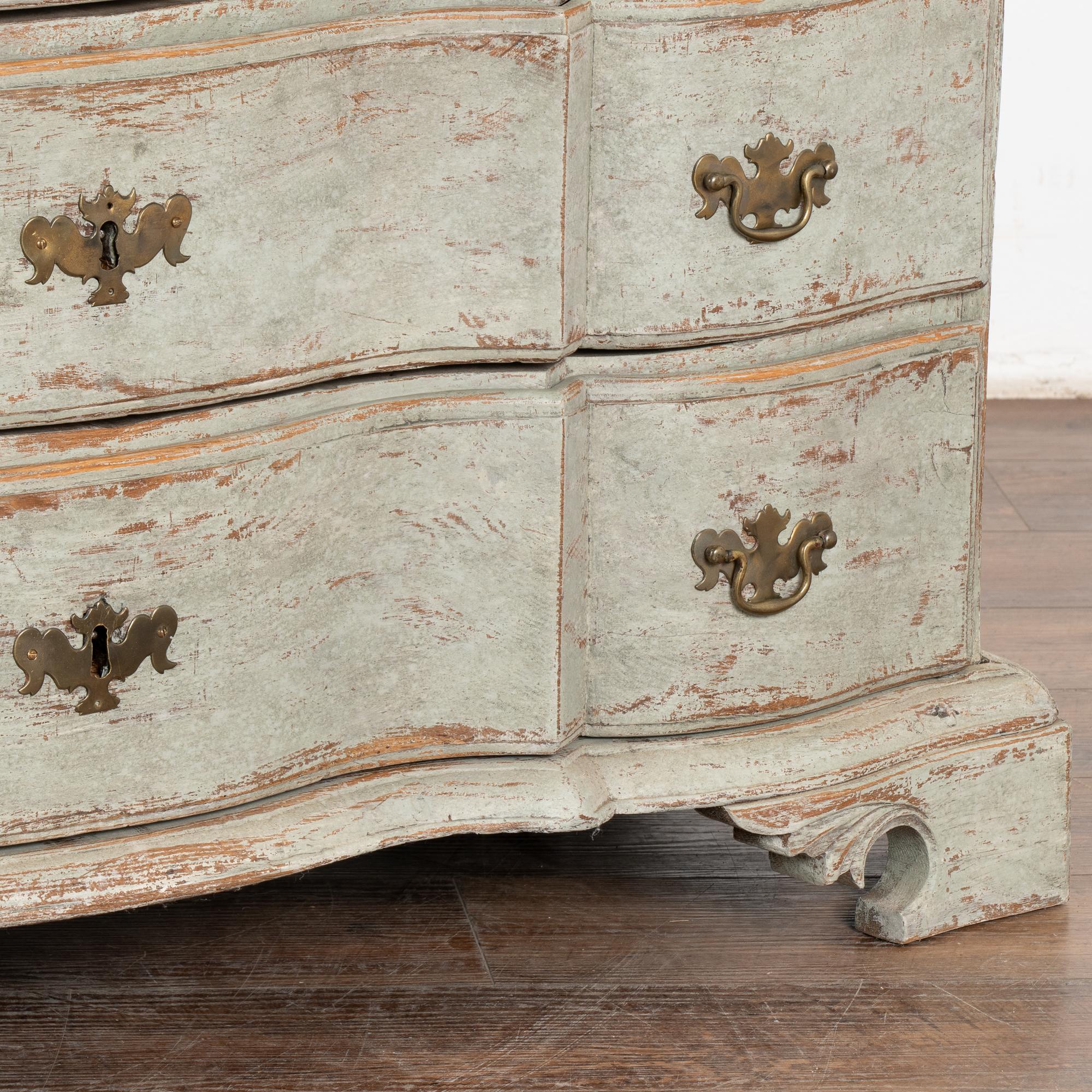 Green Painted Oak Secretary Bureau from Sweden, circa 1760-1800 2