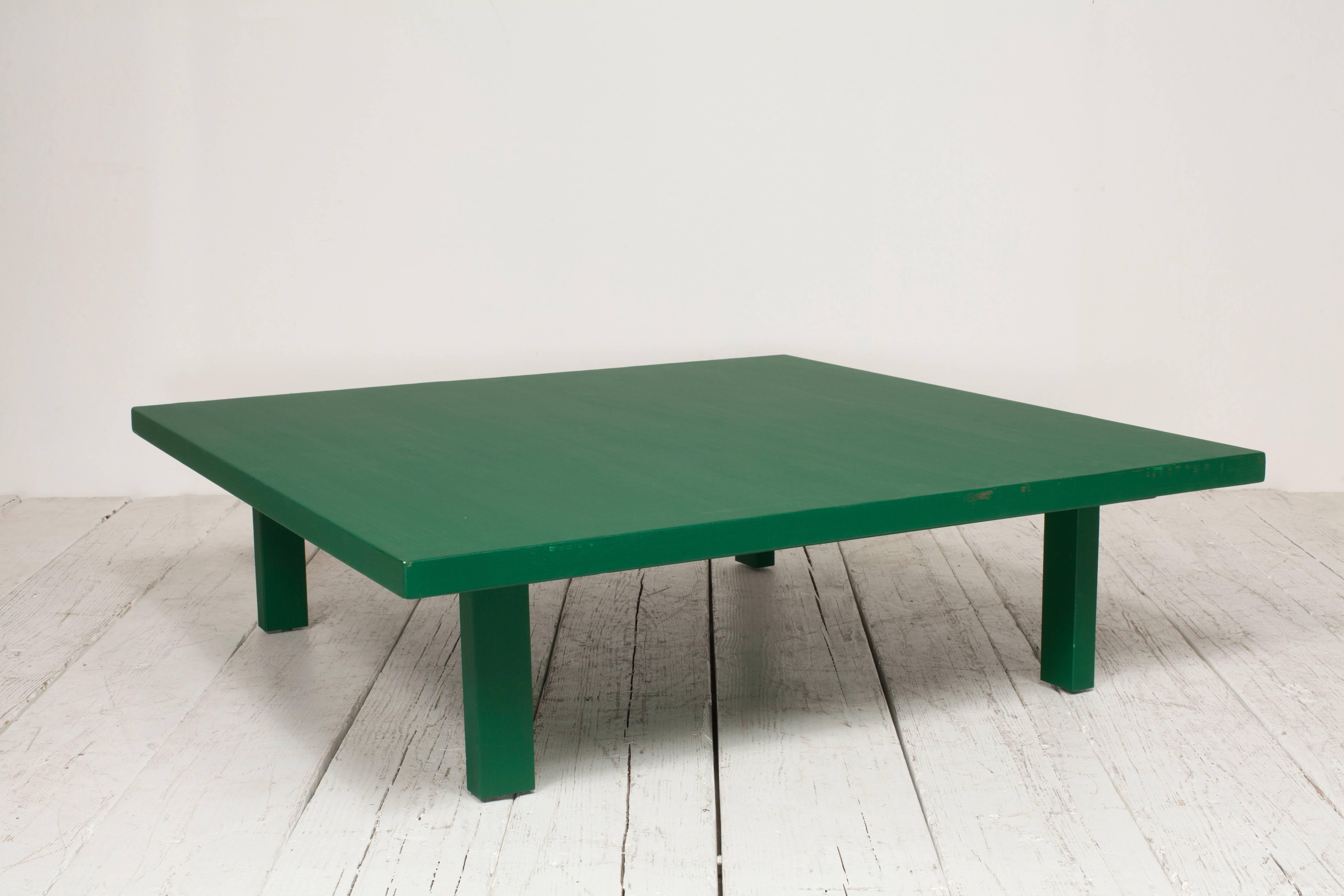 Mid-20th Century Green Painted Paine Square Coffee Table 
