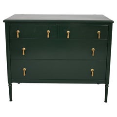 Green painted sheet metal chest of drawers, 1960s.
