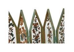 Green-Painted Six-Panel Glass Table Screen, Early 20th Century