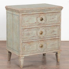 Green Painted Small Chest of Three Drawers, Sweden circa 1820-40