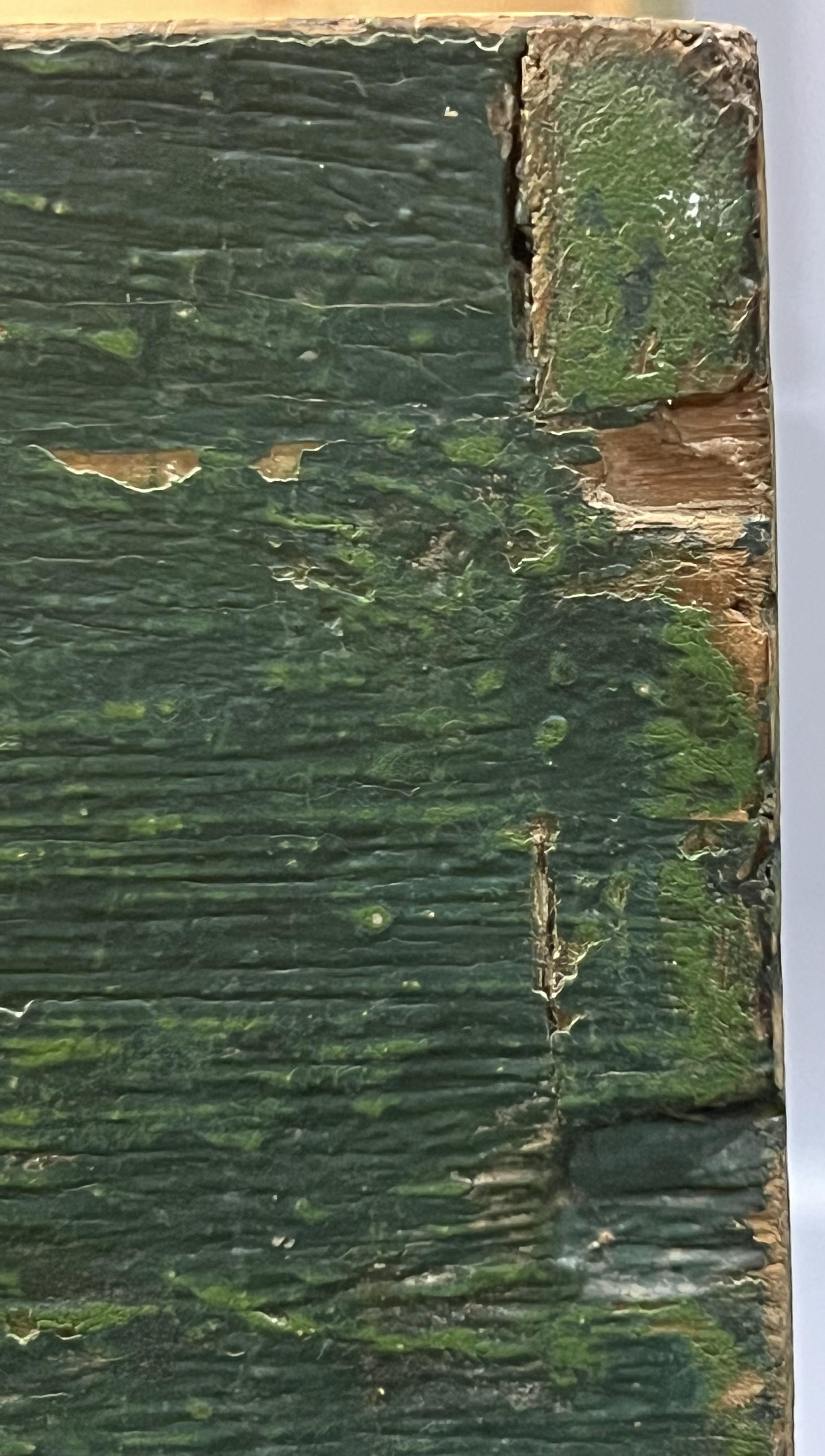 Grün lackierte Südliche Gelbkiefer 19. Jahrhundert Kutsche Tresor geschmiedetes Eisen im Angebot 5