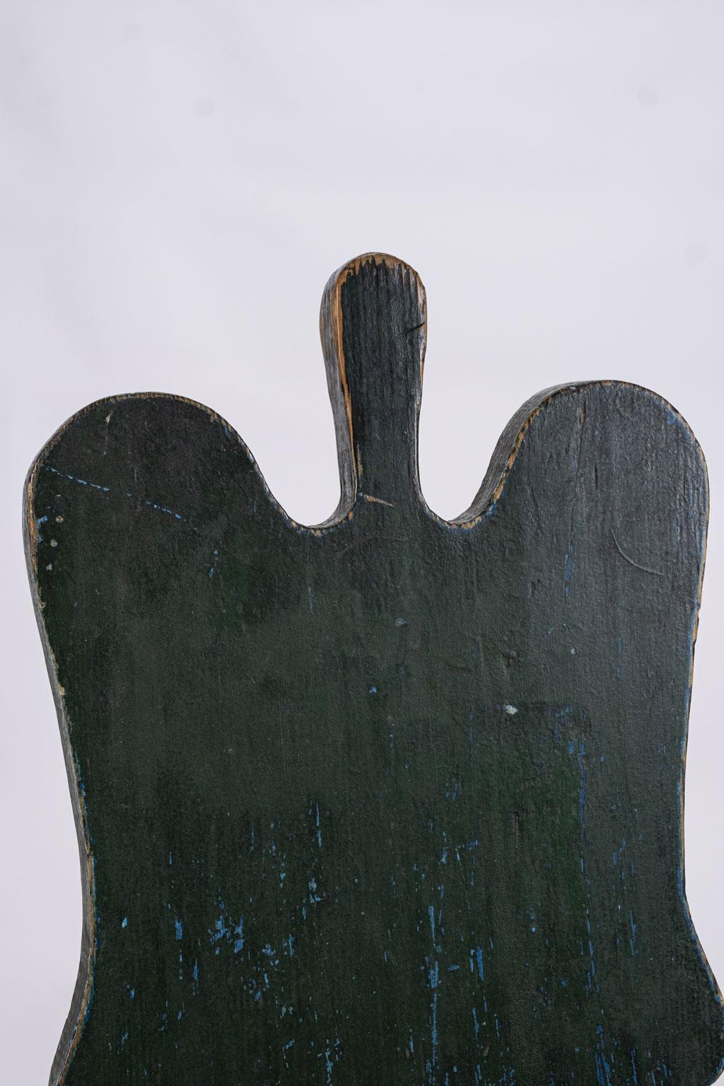 Hand-Carved Green Painted Swedish Folk Art Chair